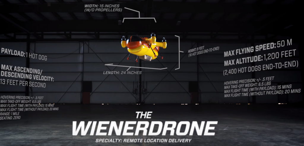 Wienerdrone drone hotdog delivery