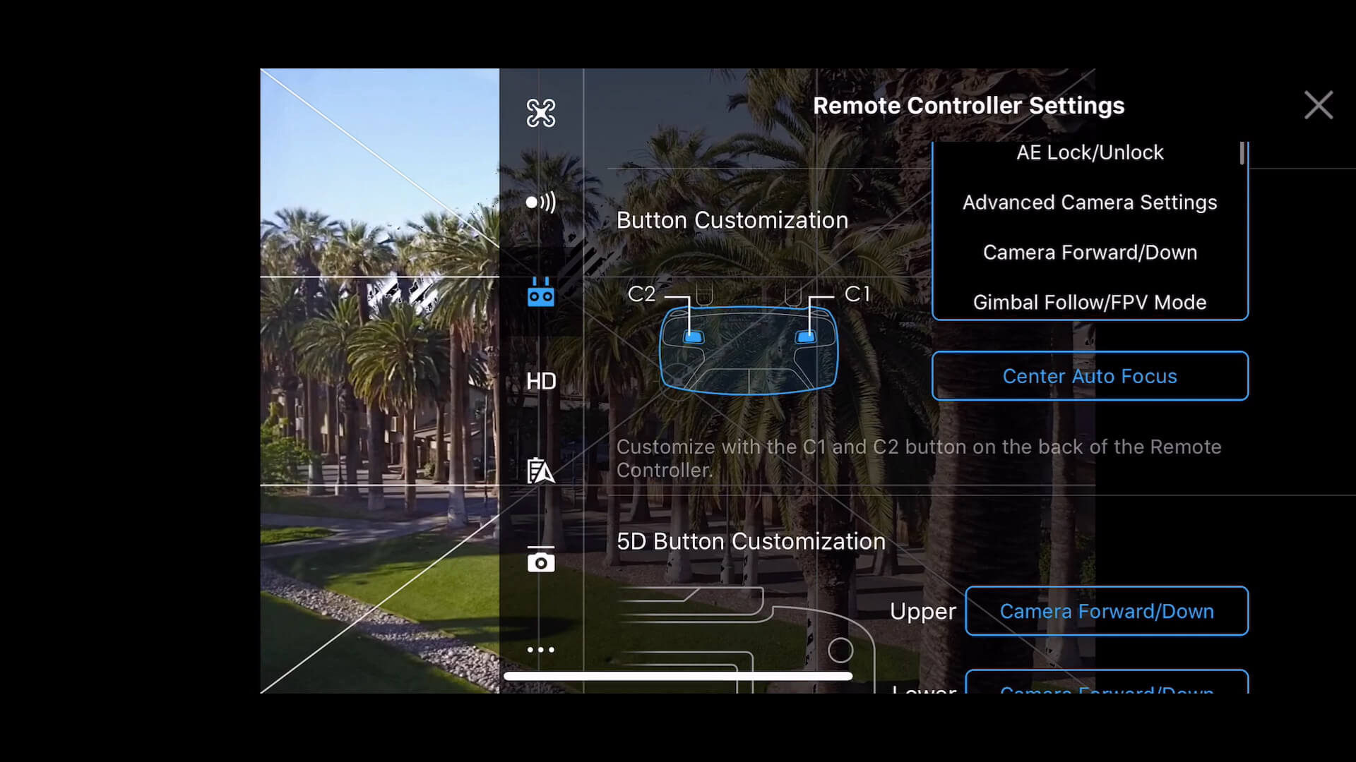 28 basic camera settings for dji drone photos - custom button 2