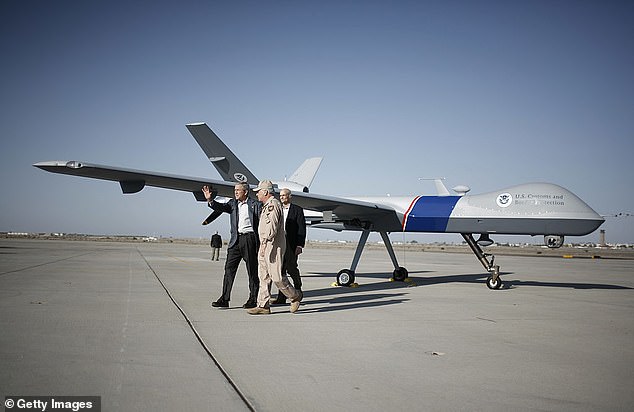 Predator B drone used for aerial surveillance by the U.S. Customs and Border Protection. The agency was criticized Friday for flying the drone over protests about the killing of George Floyd in Minneapolis which lies outside their general jurisdiction