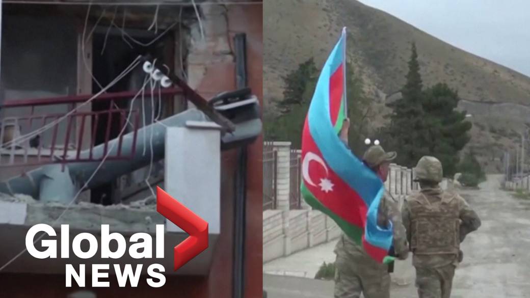 Click to play video 'Nagorno-Karabakh conflict: Armenia says Azerbaijan attacking civilian areas with cluster bombs'
