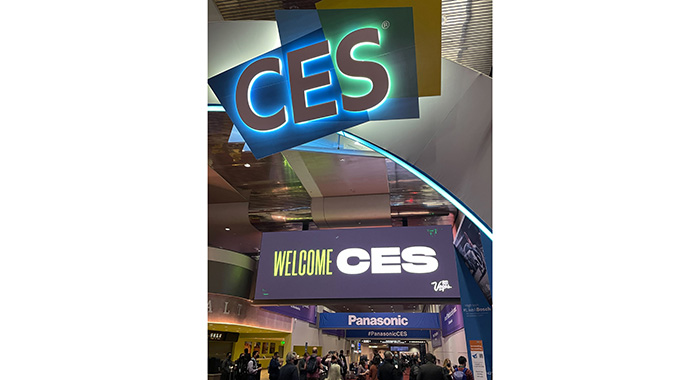 A crowd at the CES tech conference is pictured.