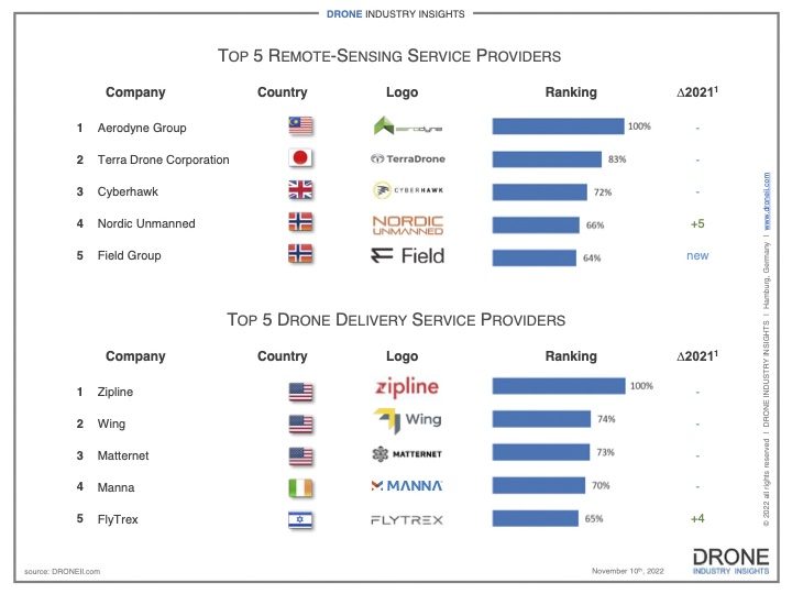 DRONEII top drone service providers