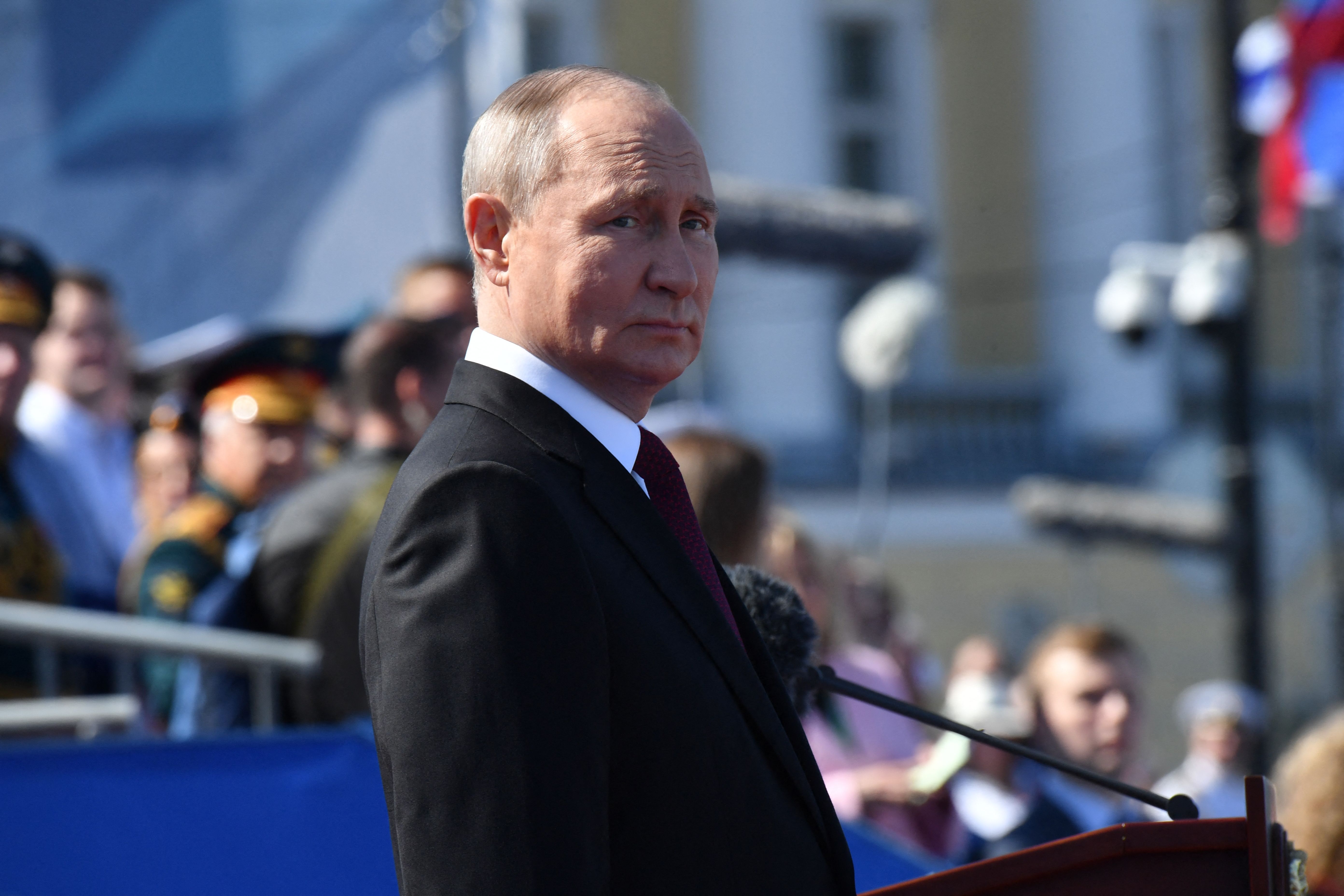 Putin was caught off guard as he attended an annual Navy day