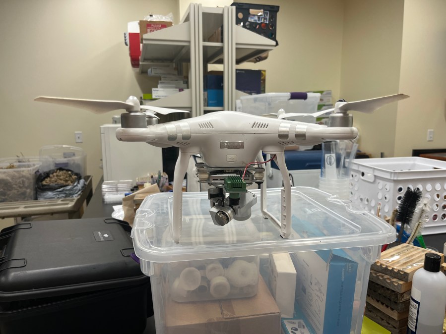 Park uses drones equipped with thermal imaging or infrared cameras to pick out invasive plants from native species. (WBOY image)