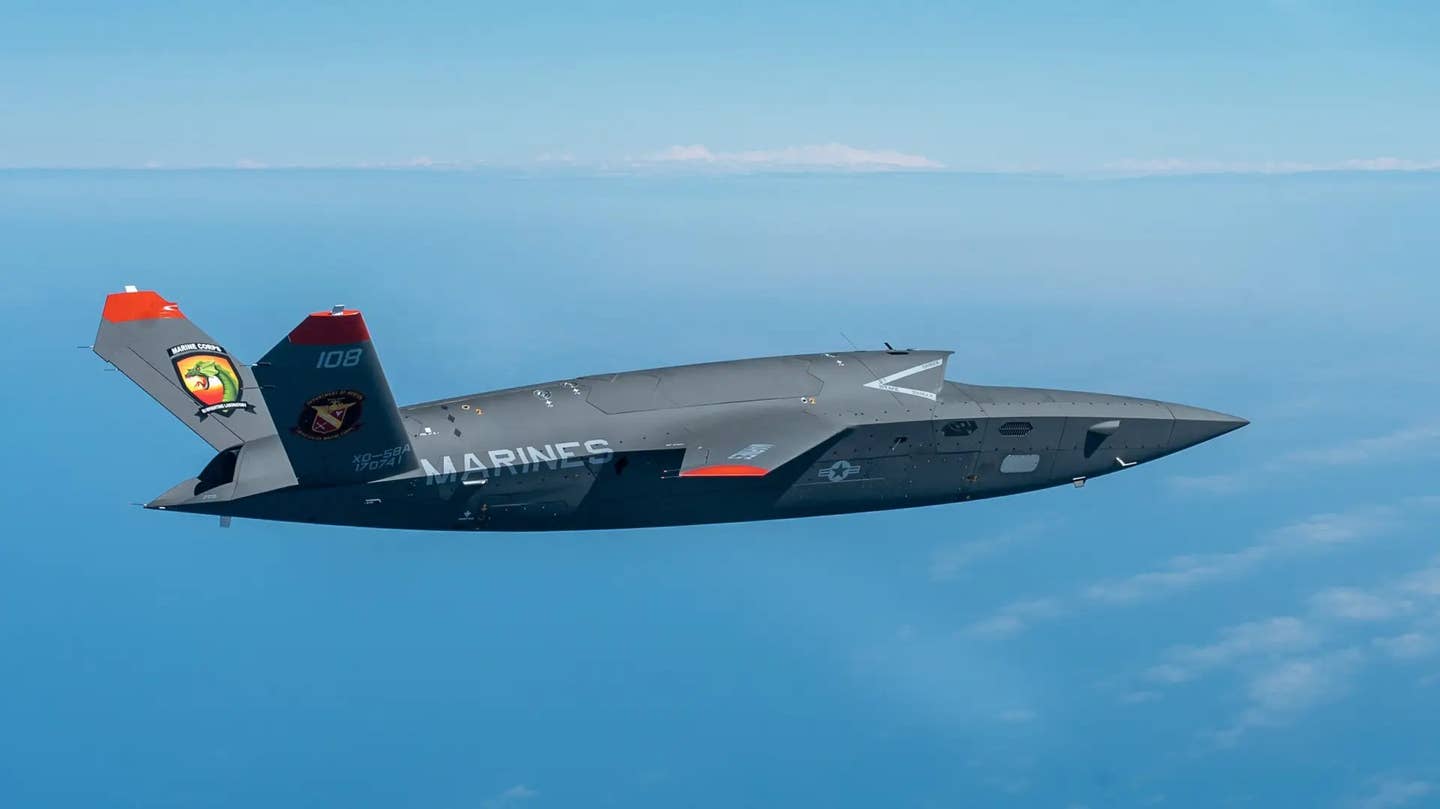 A U.S. Marine Corps XQ-58A. <em>USAF</em>