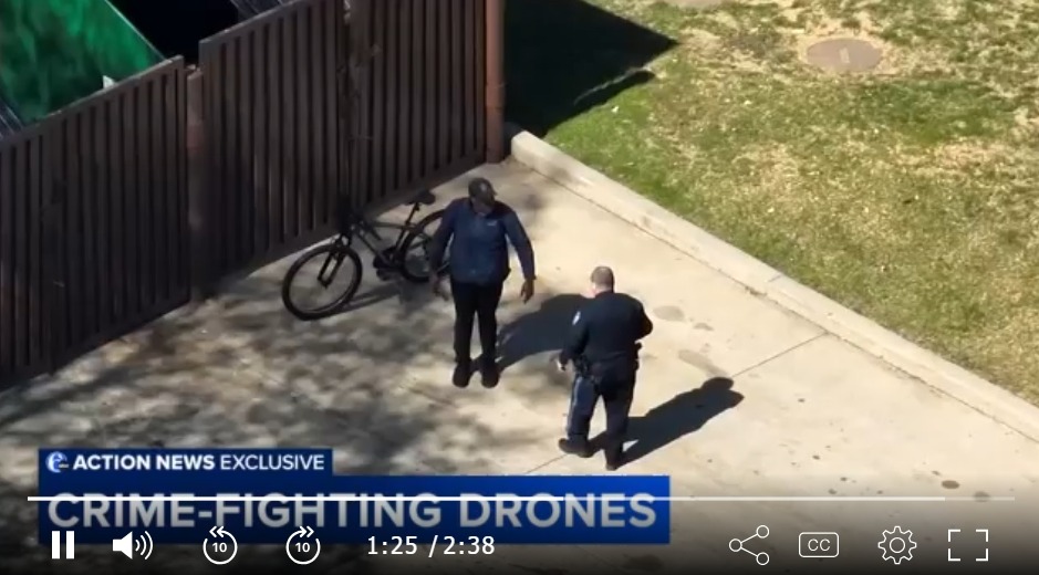 In one instance, the drone followed a bike thief from the scene of his shoplifting to only a mile away where police on the ground were able to apprehend the suspect