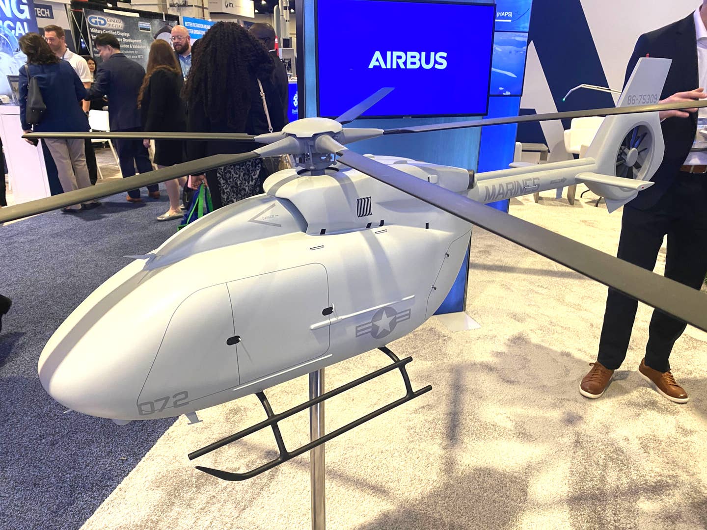 A model of the UH-72 ULC on display at the 2024 Sea Air Space convention. <em>Jamie Hunter</em>