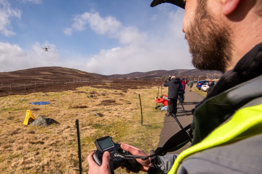 Drone flying over the Angus glens.